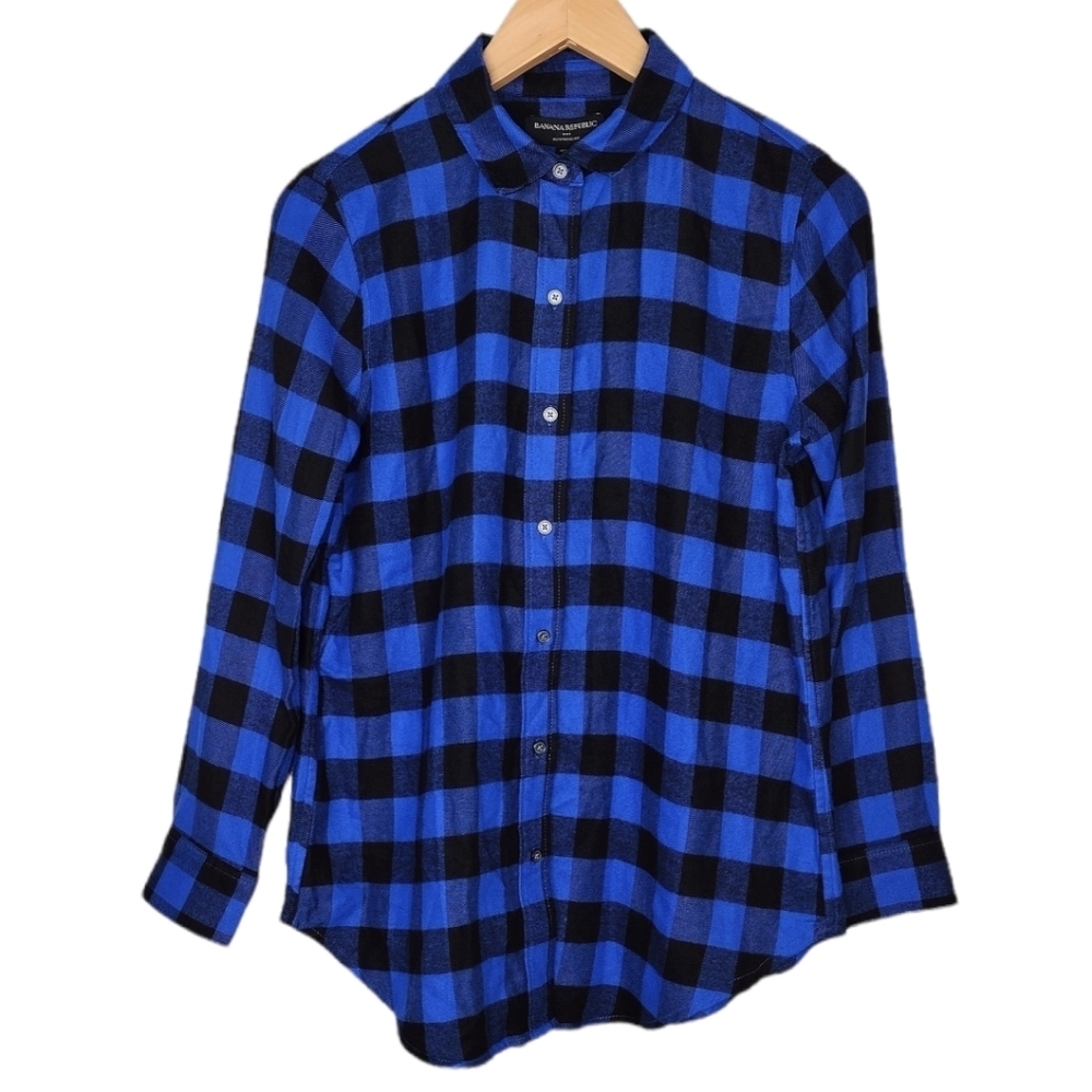 NWT Banana Republic Boyfriend Fit Plaid Flannel Button Down Shirt